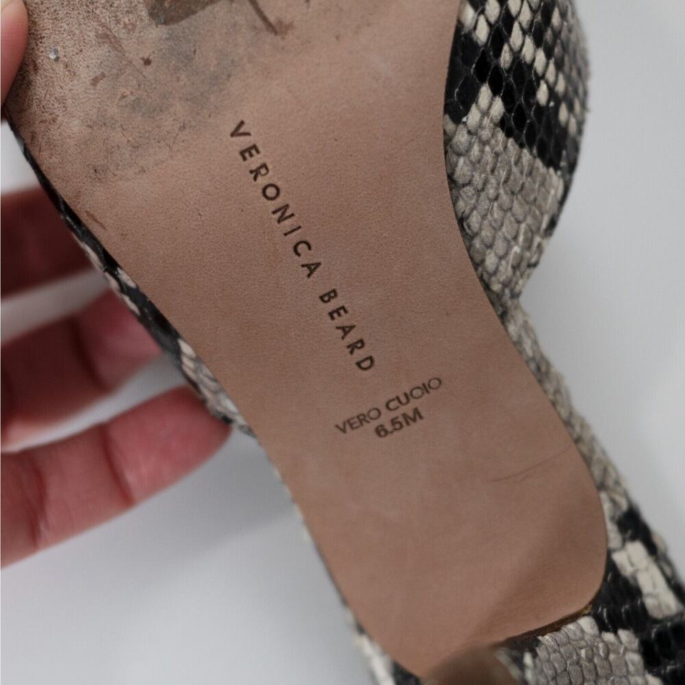 Veronica Beard Pearla Mules Python Snake Embossed… - image 8